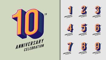 Set of anniversary logotype vector