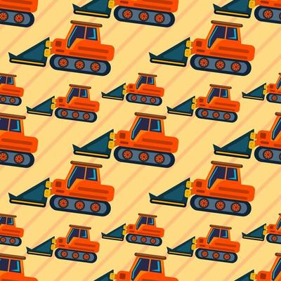 loader industrial vehicle seamless pattern illustration