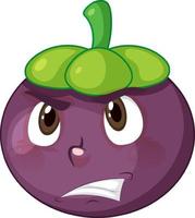 Mangosteen cartoon character with facial expression vector