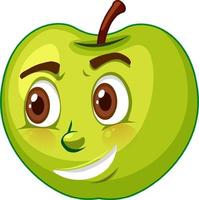 personaje de dibujos animados de manzana con expresión facial vector