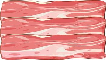 Sliced bacon on white background vector