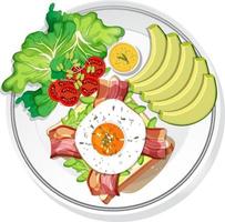 Top view of breakfast dish isolated vector