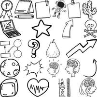 Set of item and symbol hand drawn doodle vector