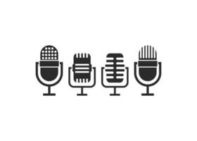 Mic podcast icon design template vector isolated illustration