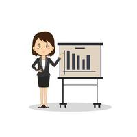 Business Woman Presenting Vector Illustration