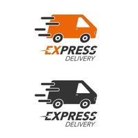 Express delivery icon concept. Van service, order, worldwide, fast and free shipping. Modern design. vector