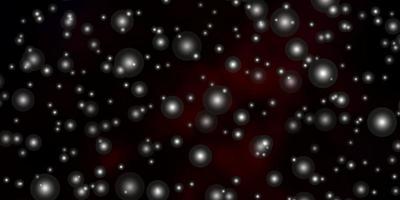 Dark Red vector pattern with abstract stars.