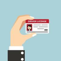 Stock Vector Hand Hold Driver License