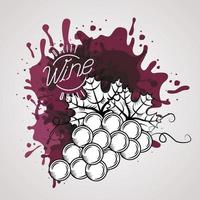 diseño de vino con uvas vector