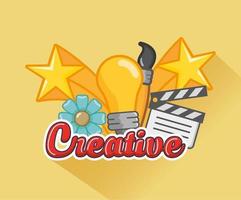 Light bulb and creative arts icons vector