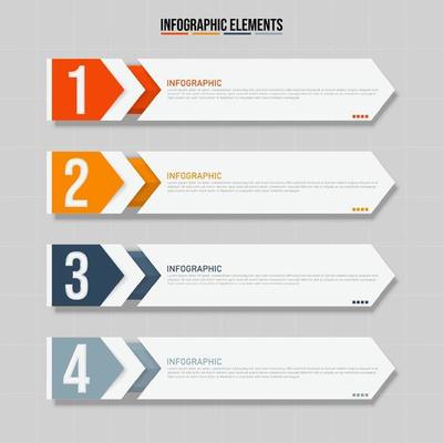 Colorful rectangular infographics elements