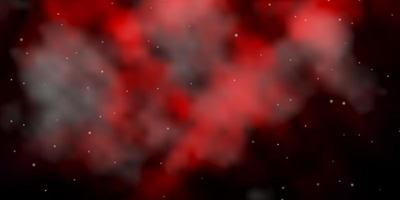 Dark Red vector pattern with abstract stars.