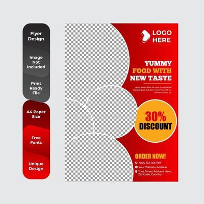 Healthy food restaurant poster template