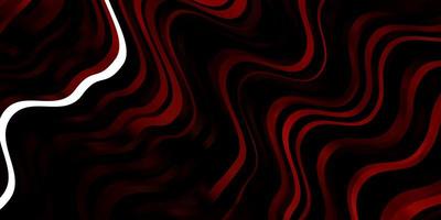 Dark Red vector background with bent lines.