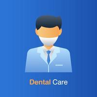 Dental care concept. Dentist, prevention, check up and treatment. vector