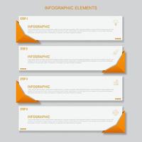 Plantilla de elementos de infografía naranja. concepto de negocio con 4 pasos. vector