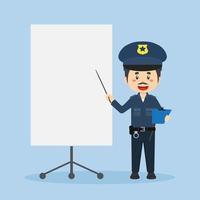 Police Character with Blank Board vector