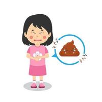 Sad Girl with Poop Problem vector