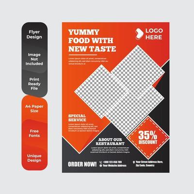 Healthy food restaurant poster template