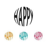 Happy text in circle shape vector