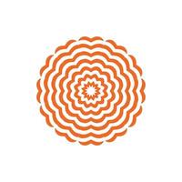 Circular orange flower isolated on white background vector