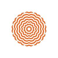 Circular orange flower isolated on white background vector