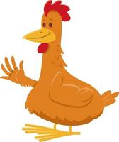 funny chicken or hen farm animal comic character vector