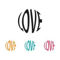 Love text in circle shape vector