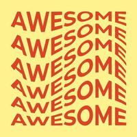 Awesome, wave text vector illustration abstract shape. Graphic vector element with warp effect for your design