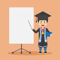 Graduated Student with Blank Board vector