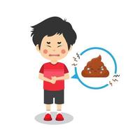 Sad Boy with Poop Problem vector