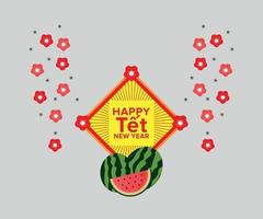 Modern Vietnam Tet Happy New year banner with typography vector banner