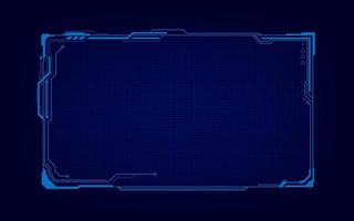 abstract tech sci fi hologram frame template design background vector