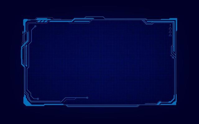 abstract tech sci fi hologram frame template design background