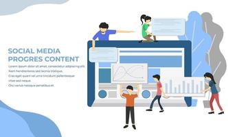 template of Social media marketing  character concept, people protect their data on device vector illustration, can be use for, landing page, template, ui, web, mobile app, poster, banner, flyer