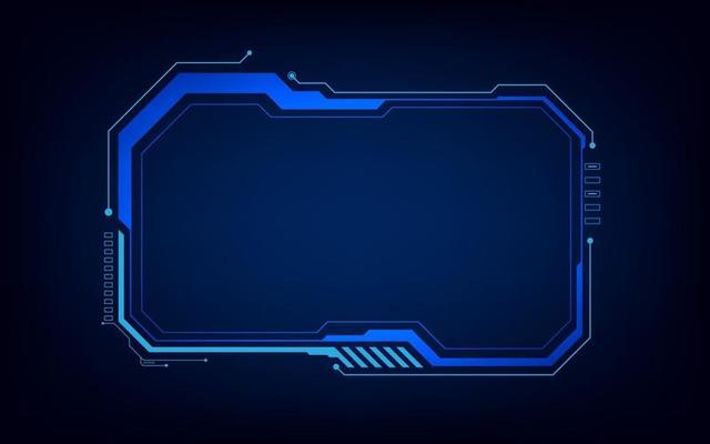 abstract tech sci fi hologram frame template design background