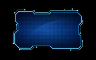 abstract tech sci fi hologram frame template design background vector