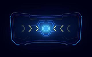 abstract tech sci fi hologram frame template design background vector