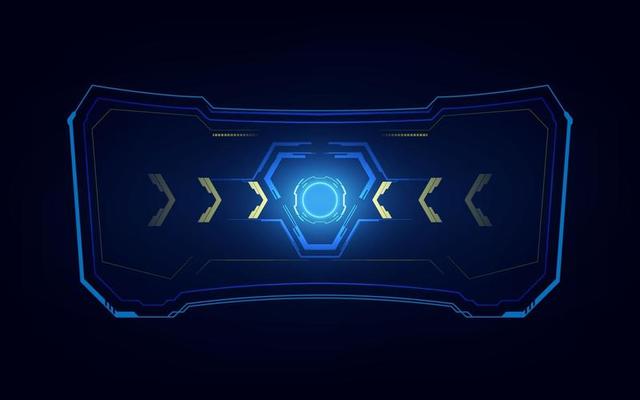 abstract tech sci fi hologram frame template design background