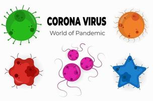 conjunto de vectores de coronavirus.