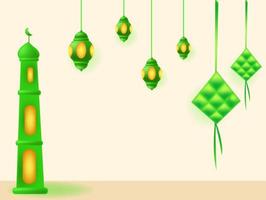 Ramadan kareem cute background illustration vector