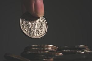Coins on neutral background photo