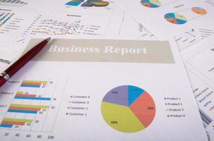Business report of graphs and charts photo