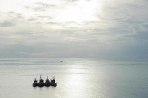 Fishing boats on the sea photo