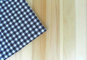 Blue tablecloth on table photo