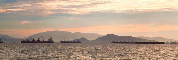 Cargo ships on the sea photo