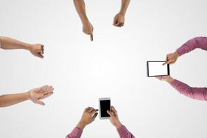 Group of business team planning for a new project isolated on white background photo