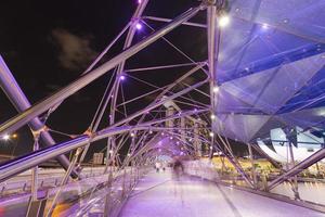 Bridge in Singapore city at night photo