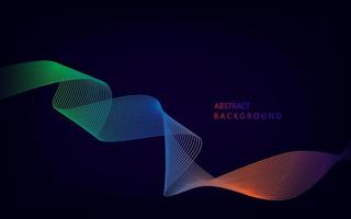 Abstract colorful wave lines on black background for elements in concept business presentation, Brochure, Flyer, Science, Technology. Vector illustration