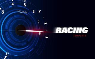 Speed motion background with fast speedometer car. Racing velocity background. vector